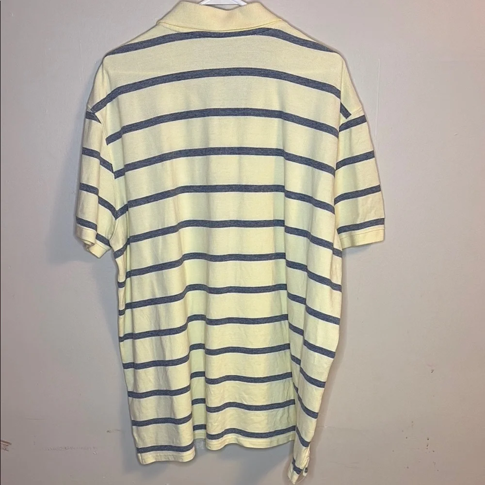 St. John's Bay Yellow and Blue Polo Shirt Casual Striped - Picture 3 of 4